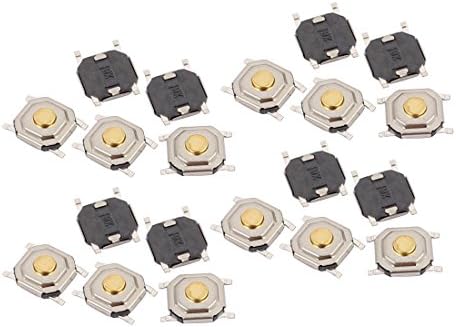 Aexit 20pcs 4 Мрежни Производи Pin Квадрат 4mmx4mmx1. 6mm Моментален Dpdt Мини Прекинувачи Копче Прекинувач