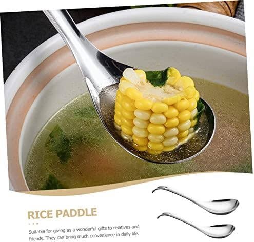 Zerodeko 4 PCS S Pho Miso Ladle Gooking Home Metal Metal Atersil Dumpling Non Dinner Spoon за сервирање l голема шпатула ориз за
