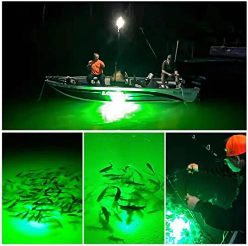 LED ноќно риболов светло 12V 108 LED диоди 10.8W Подводен ноќен риболов Пронаоѓач на светлина, 1080lm зелен потоплив риболов привлечен со кабел