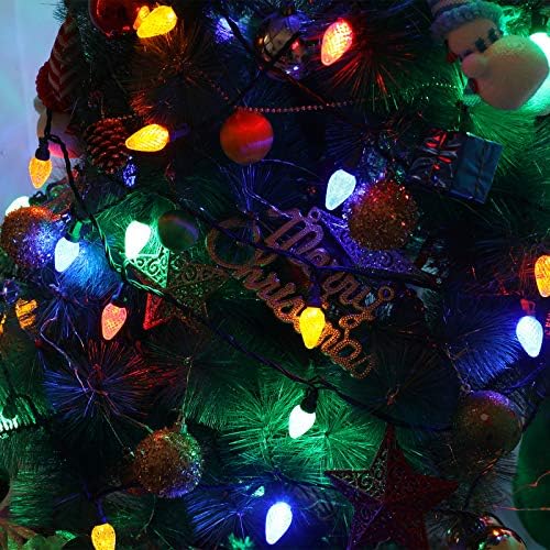 Dewenwils Божиќни жици светла на отворено, C7 LED светилки ， 33,3ft 50 LED мулти -жичани светла, украси на отворено за новогодишна