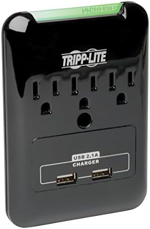Трип Лајт 6 излез за заштита на електрична енергија за напојување 6ft кабел 990 ouулес двојно USB полнење и осигурување и 3 излез за