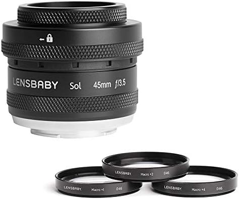 Lensbaby sol 45mm f/3.5 Објектив За CANON Rf Камери Со Lensbaby 46mm Макро Филтри Пакет