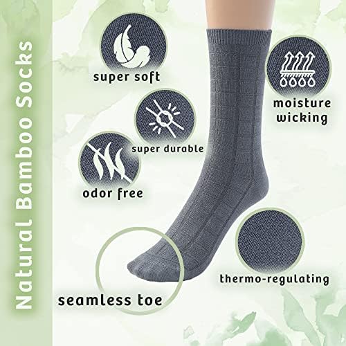 Менки од свилени прсти дизајнирани чорапи со екипаж од бамбус, облечени или обични 3 или 6 пара