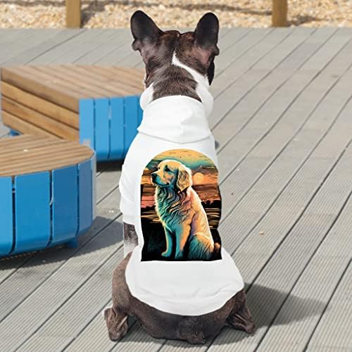 Дигитална уметност куче Худи - графички кучиња кучиња - слатка облека за кучиња - сива, 2xl