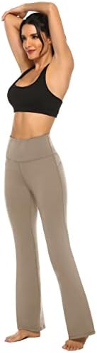 Afitneенски подигање јога панталони со џебови, тренингот со висок половината за вежбање јога панталони Контрола на стомакот 4 панталони