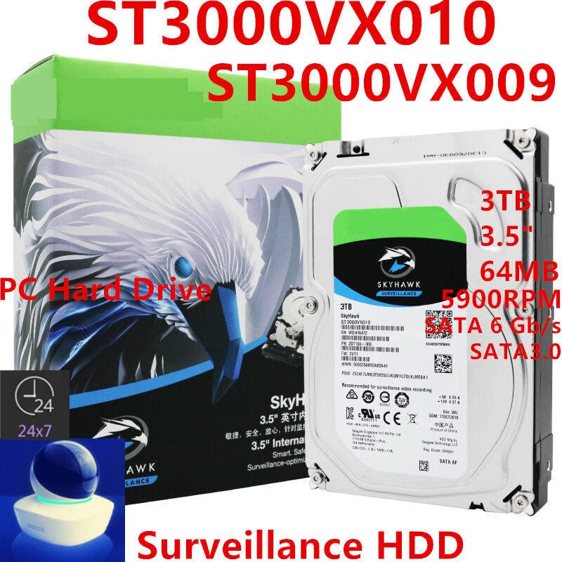 HDD за 3TB 3,5 SATA 64MB 5900RPM за внатрешен HDD за надзор HDD за ST3000VX010 ST3000VX009