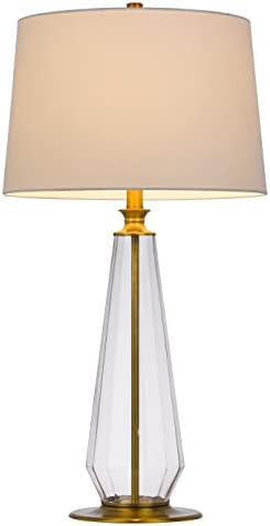 Cal Lighting BO-3092TB-2 150W 3 WAY SOUTHINGTON GLASS TABLE LAMP со сенка на ткаенината на тапани за тапани