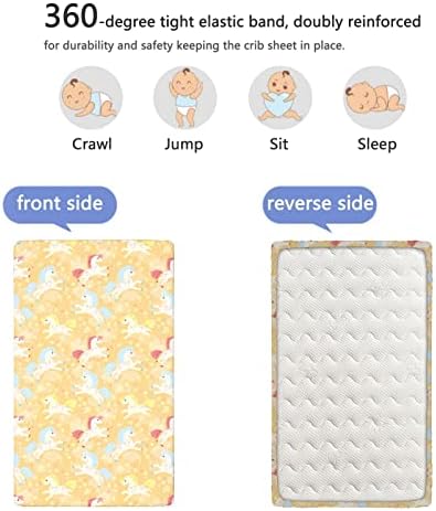 Расадник тематски вграден креветче за креветчиња, стандарден сад за садови за креветчиња ултра мек материјал-бебе-лист за момчиња девојчиња,