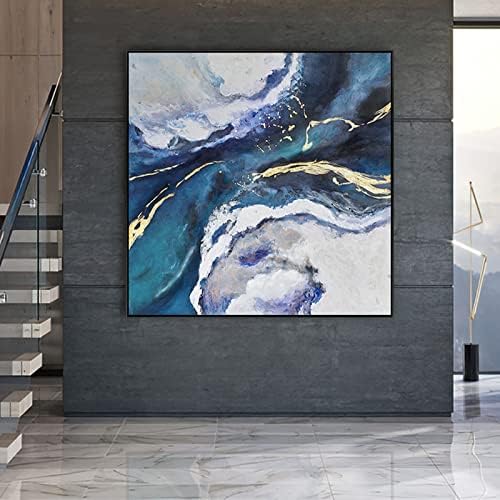 Yuanyiran Големо масло за сликање со рачно насликана боја на проток - квадратна уметност текстурирана апстрактна модел просторија тремот за
