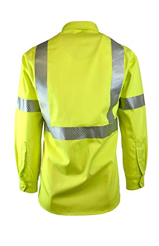 LAPCO FR IHV7C3 2XL LON памучна униформа кошула, капацитет, волумен, памук, XX-LARGE LONG, HI/VIS YELLOW