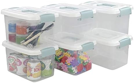 Јаребест 6-пакување 6 Литри Проѕирни Пластични Канти За Складирање, Кутија За Складирање Со Капаци
