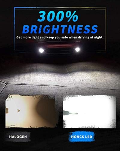 honcs H11/H8/H16 LED Светилки За Магла, 300% Посветли 6500K Ладни БЕЛИ LED Светилки ЗА МАГЛА DRL Замена За Автомобили, Пикапи, IP67