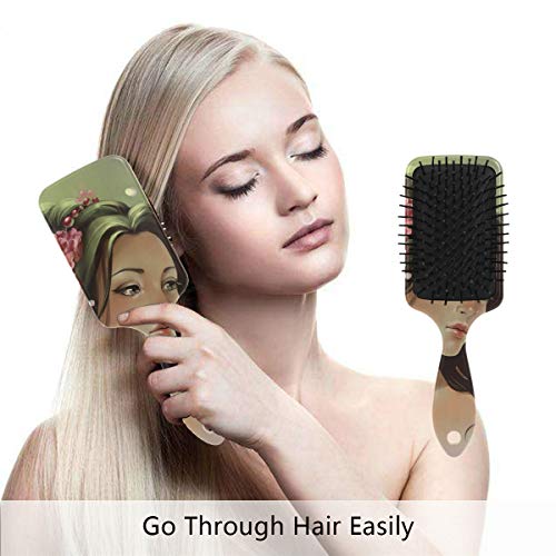 Четка за коса со перница од Vipk, пластична шарена шармантна жена, соодветна добра масажа и антитатична четка за коса за коса за