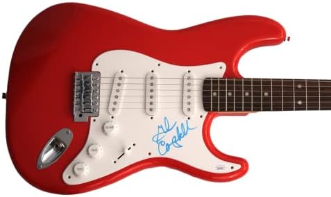 Глен Кембел потпиша автограм со целосна големина тркачки автомобил Црвен Fender Stratocaster Electric Guitar W/ James Spence JSA Автентикација