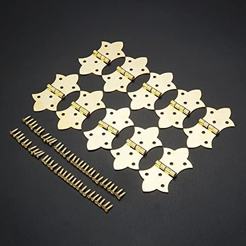 Sdewfg 10pcs 57 * 31mm Антички бронзен златен метал цветна шарка 6 дупки Кабинетот на вратата на вратата накит дрвени кутии задникот