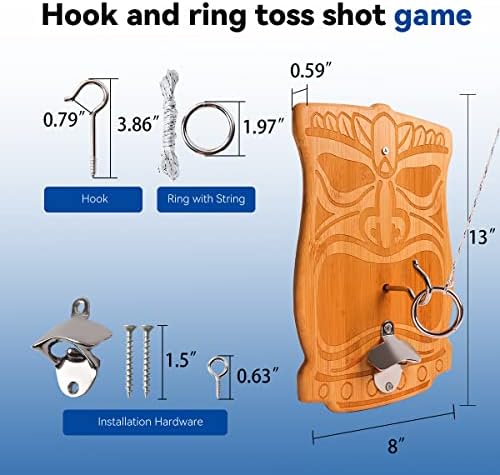 GSE Hook and Ring Foss Game Wallид монтирање за возрасни деца, игра со прстен за прстен за игра за забавна забава на отворено/затворено