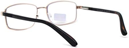 Менс Класична Метална Правоаголна Пружинска Шарка 3-Фокусни Прогресивни Очила За Читање