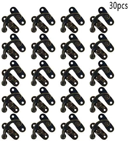 Aicosineg лево заклучување на куката HASP, 30PCS 32 mm/1,26 инчи антички држач за заклучување HASP HASP Гроздобер лево занишано заклучување