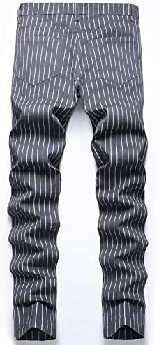 Машки панталони модни шарени карирани печатење случајно плус големина висока еластична тенок вклопување формални панталони памучни