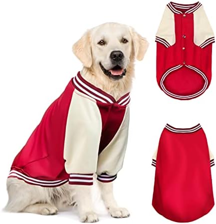 Јупет големо кучиња џемпери руно ветерно -топла кучиња јакна, бејзбол куче ладно временски палта со метални прилепувања за дополнителни
