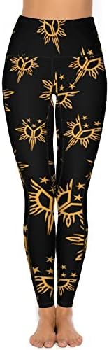 Племенски филипински филипини Сонце и starsвезди знаме женски јога панталони со џебови со високи тренинзи со половината