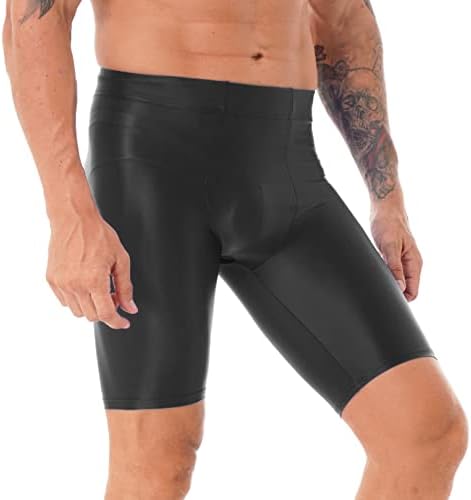 Zdhoor Mens Shiny Compression Shorts BaseLayer Атлетски тренингот Шортови дното на долна облека велосипеди хулахопки