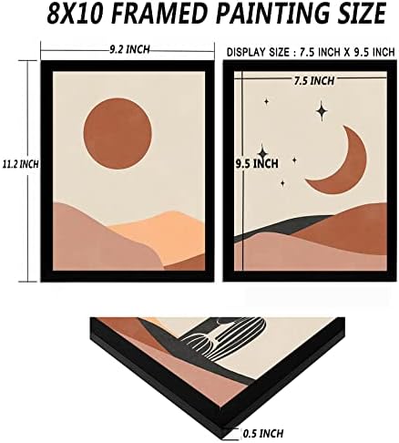 Huilida boho wallидна уметност врамени отпечатоци - боемски слики Сонце Месечина starsвезди слики пустински кактус пејзаж уметнички дела