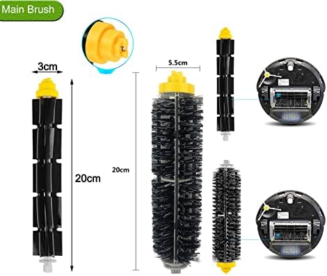 Фујода Замена Делови Компатибилен за iRobot Roomba 600 Серија 614 618 620 630 650 651 665 680 690 692,Филтер, Странична Четка, Флексибилни