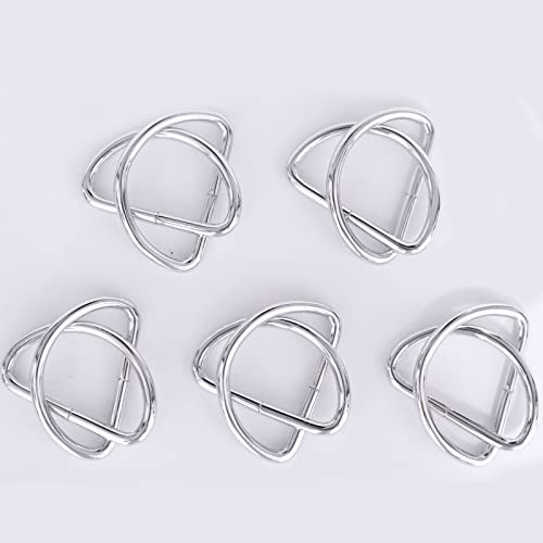 Ruibavya 40 mm Round Silver D Ring Multi-Pursose Metal D прстен за правење прстени за постројки, миленичиња јаже ферули DIY метални прстени