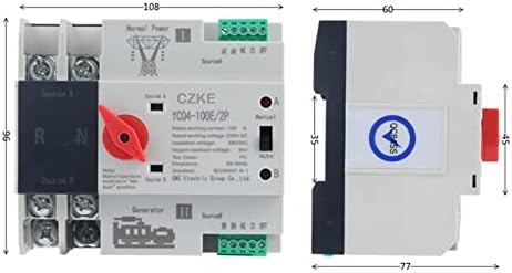 PURIN YCQ4-100E/2P DIN Rail 2P ATS Dual Power Automatic Transfer Switch Switch Електричен селектор непрекинато напојување 63A 100A