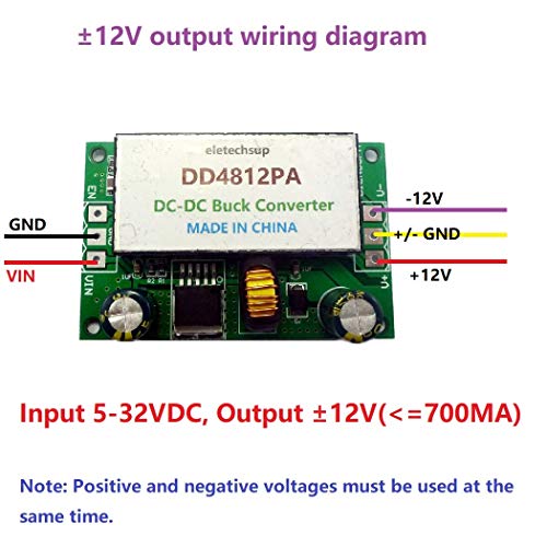 Eletechsup 15W Електрична изолација DC-DC конвертор на засилување на Boost-Buck 5V 6V 9V 18V 24V до +-12V единечен напон до модул со двојно