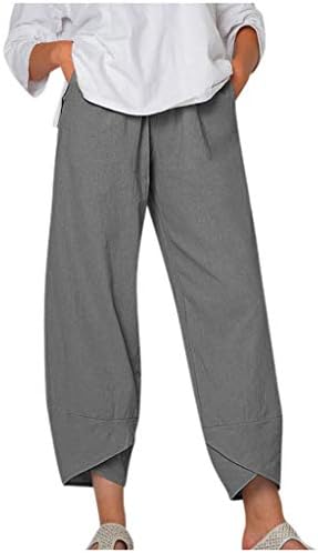 Uytogofe лабави жени директно летни панталони високи обични половини долги цврсти памучни панталони стан 9 женски панталони