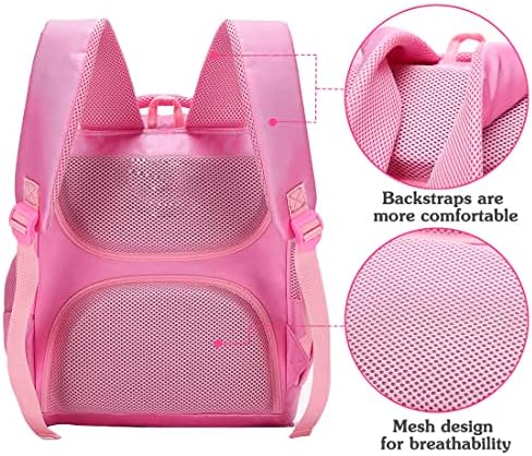 МАЛКУФЈ Cute Cat Face Backpacks for Teen Girls, Kids Backpack for Toddler Girl Preschool Bookbags Elementary School Bags - Pink