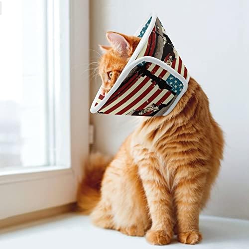 Линеман Американско Знаме Куче Конус Јака Прилагодлива Јака За Обновување На Миленичиња Заштитна Јака За Кучиња Мачки