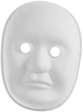Детска маска на абуофан, бело сликарство, полно лице празно лице, маски за костуми за хартија
