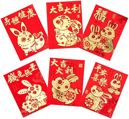 Didiseaon Пликови 60 Парчиња Кинески Новогодишни Црвени Пликови: Свадбен Црвен Пакет 2023 Година На Зајакот Хонг Бао За Новогодишната Ноќ, Подарок