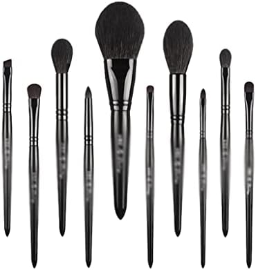 Wpyyi Pearlescent Black Series Cosmetic Chrush Set четка Комплетна почетна преносна 10 алатки за шминка