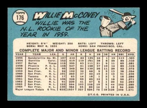 176 Вили МекКовеј Хоф - 1965 година Бејзбол картички за бејзбол оценети EXMT - Бејзбол плоча со автограмирани гроздобер картички