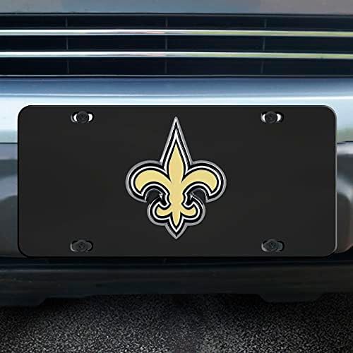 FanMats 33613 New Orleans Saints 3D црна регистарска табличка