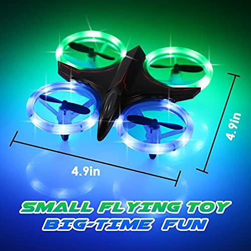 Мини дрон за деца, Quadcopter на дрон РЦ со LED светла, одржување на надморска височина, режим без глава, 3Д флип, одлична играчка за подароци