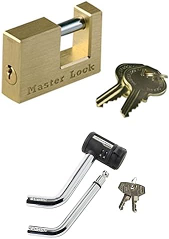Master Lock 605Dat Shackle 15/16 Должина x 7/16 Внатрешна ширина, 2 ширина на телото, цврста брава за спојување на месинг, злато