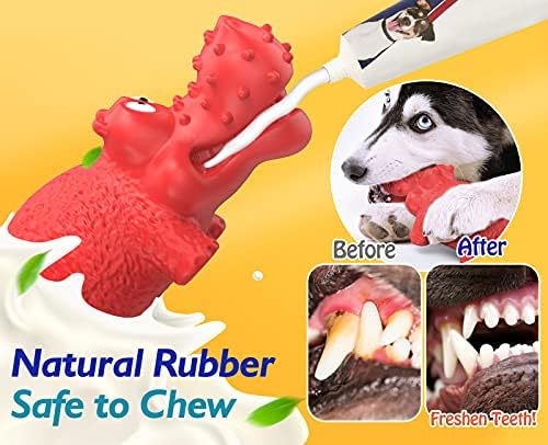 Pawaboo Dog Chew Chew играчки за агресивно џвакање, неупотребувачки тешки издржливи играчки со пискави кучиња со природна гума, интерактивно