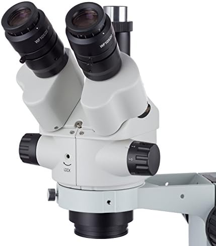 Amscope-SM-4NTP 7x-45X симул-фокален стерео заклучување на зумирање микроскоп на штанд со двоен бум