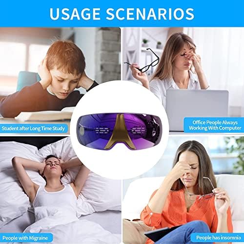 Massager Massager Masseger Eye за мигрена со Bluetooth музика, визуелизација 5 режими на масажер за прилагодување за олеснување