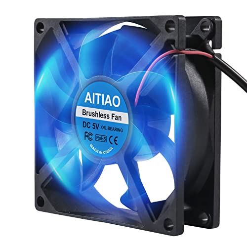 AITIAO 4Pcs 80MM USB Вентилатор 5V DC 8025 Вентилатори За Ладење Без Четки 80mmx25mm Вентилатор За Лежиште За Масло ЗА 3d Печатач Вентилатор