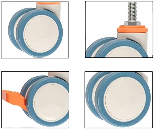 Алијаофорц Тркала За Тркала Тешки Полиуретански Вртливи Тркала Количка Мебел Замена Тркала, 75 Мм Двојно Тркало, Навој Матични М12х25мм,