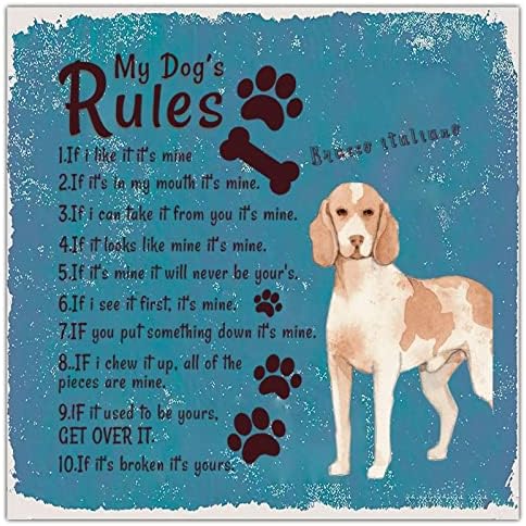 Алиоит правила на моето куче Смешно метално кучиња знаци за домашно милениче куче добредојде знак ретро метал постер новитет кучиња wallид што