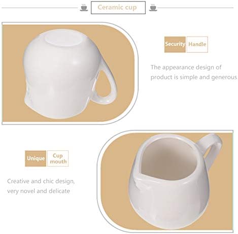 Cabilock Cafe Creamer Creamer Cups 2 парчиња 70ml керамички стомна порцелански крем крем стомна со рачка кујна, истура крема за кафе, сервирање