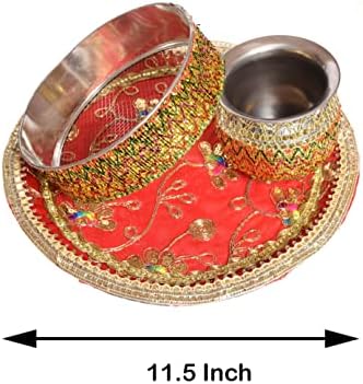 Diwali arti puja karvachauth thali cum thali/pooja thali, 01 set- desgin 1