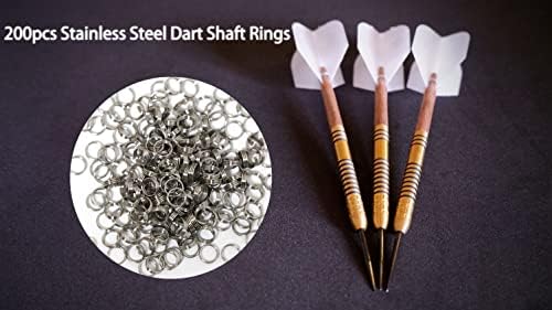 Lefeng 300pcs Dart вратило О-прстени и челични прстени, не лизгање за пластични шахти и метални вратила, комплет за додатоци од стрела